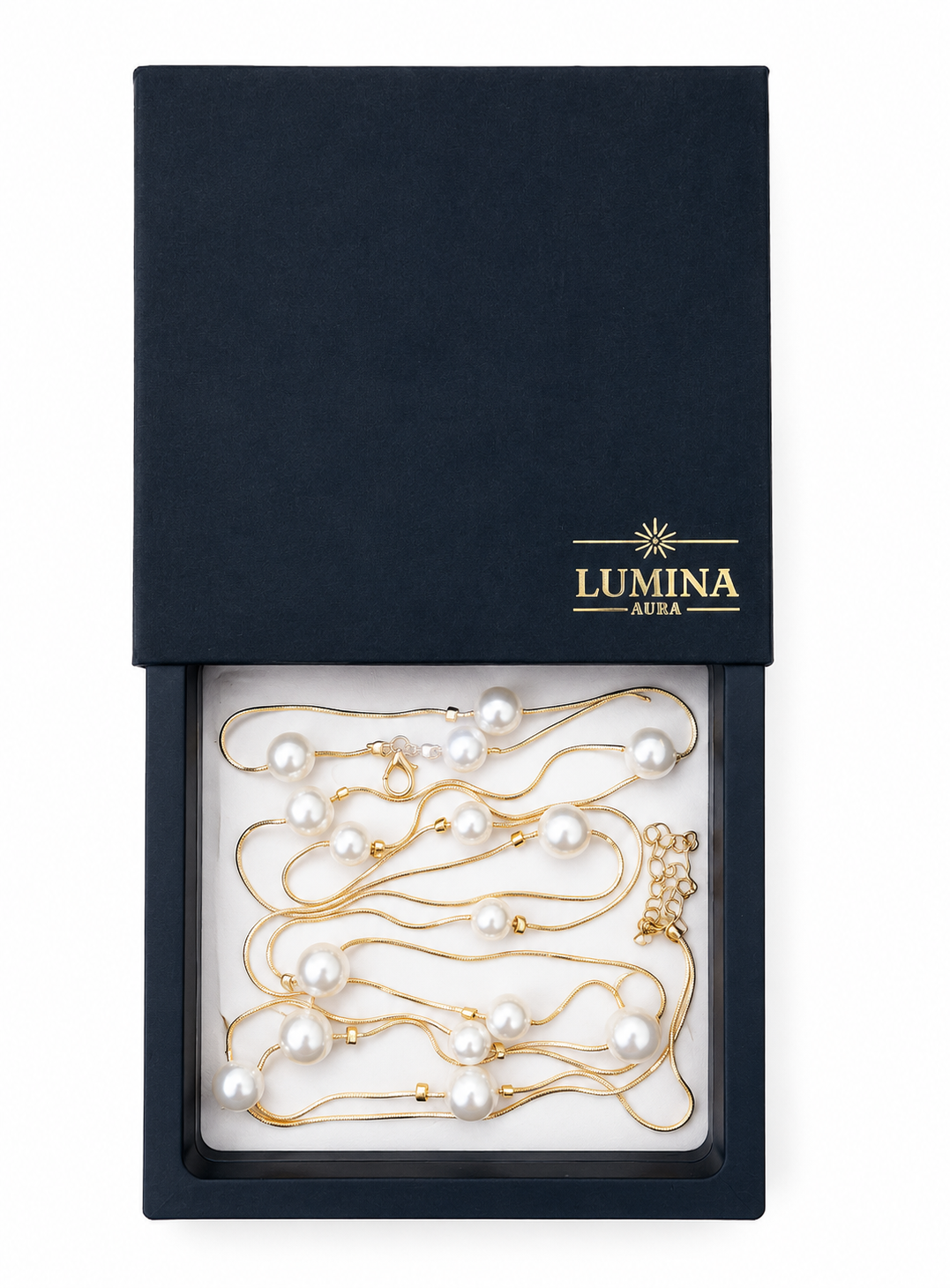 Multi-Strand Pearl Long Necklace – Layered Design
