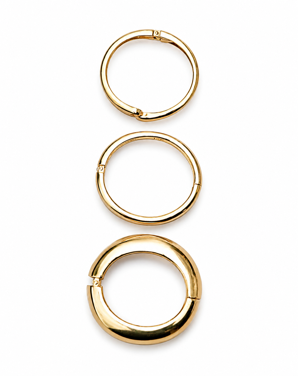 Gold Sculptural Bangle Set – 3 Pieces