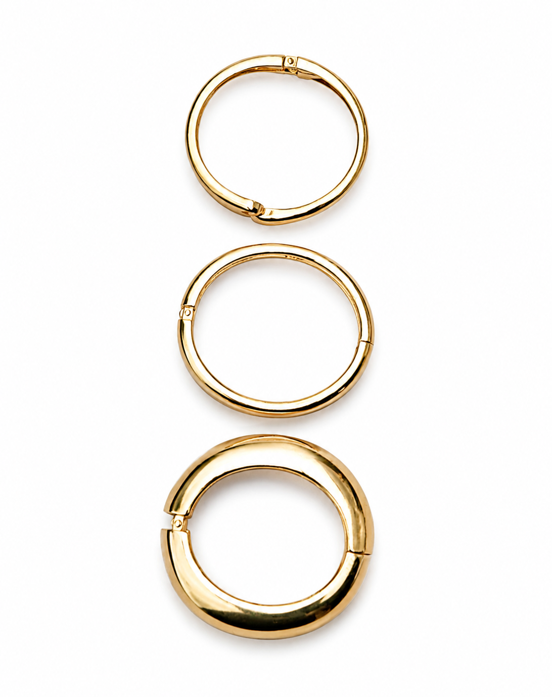 Gold Sculptural Bangle Set – 3 Pieces