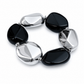 Black & Silver Beaded Bracelet – Statement Design