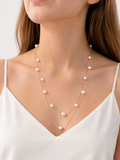 Multi-Strand Pearl Long Necklace – Layered Design