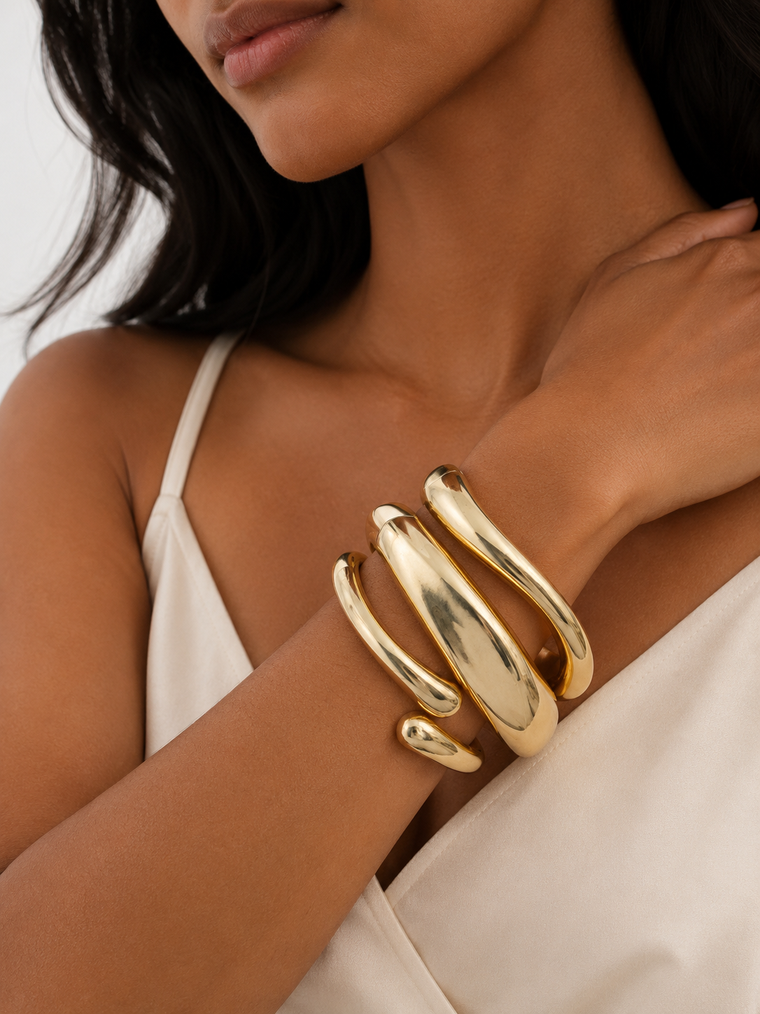 Chunky Gold Cuff Bangle – Bold Statement