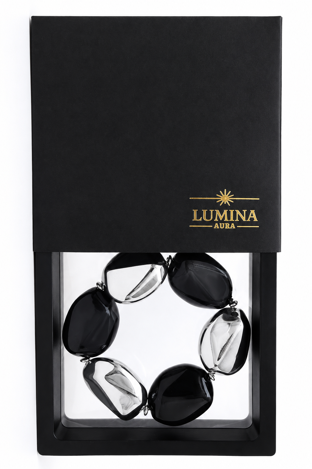 Black & Silver Beaded Bracelet – Statement Design