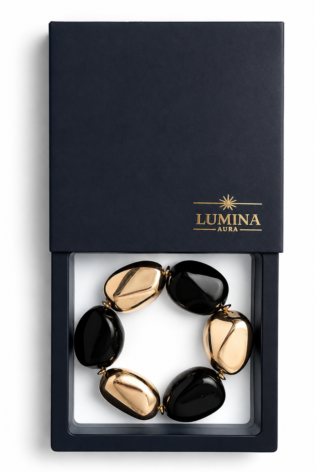 Black & Gold Beaded Bracelet – Statement Design