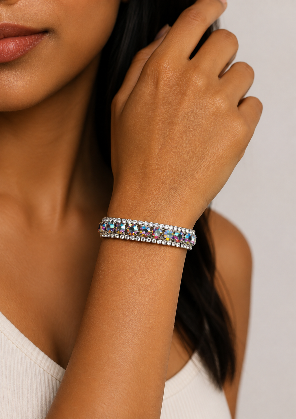 925 Sterling Silver Plated Crystal Bracelet – Crystal AB