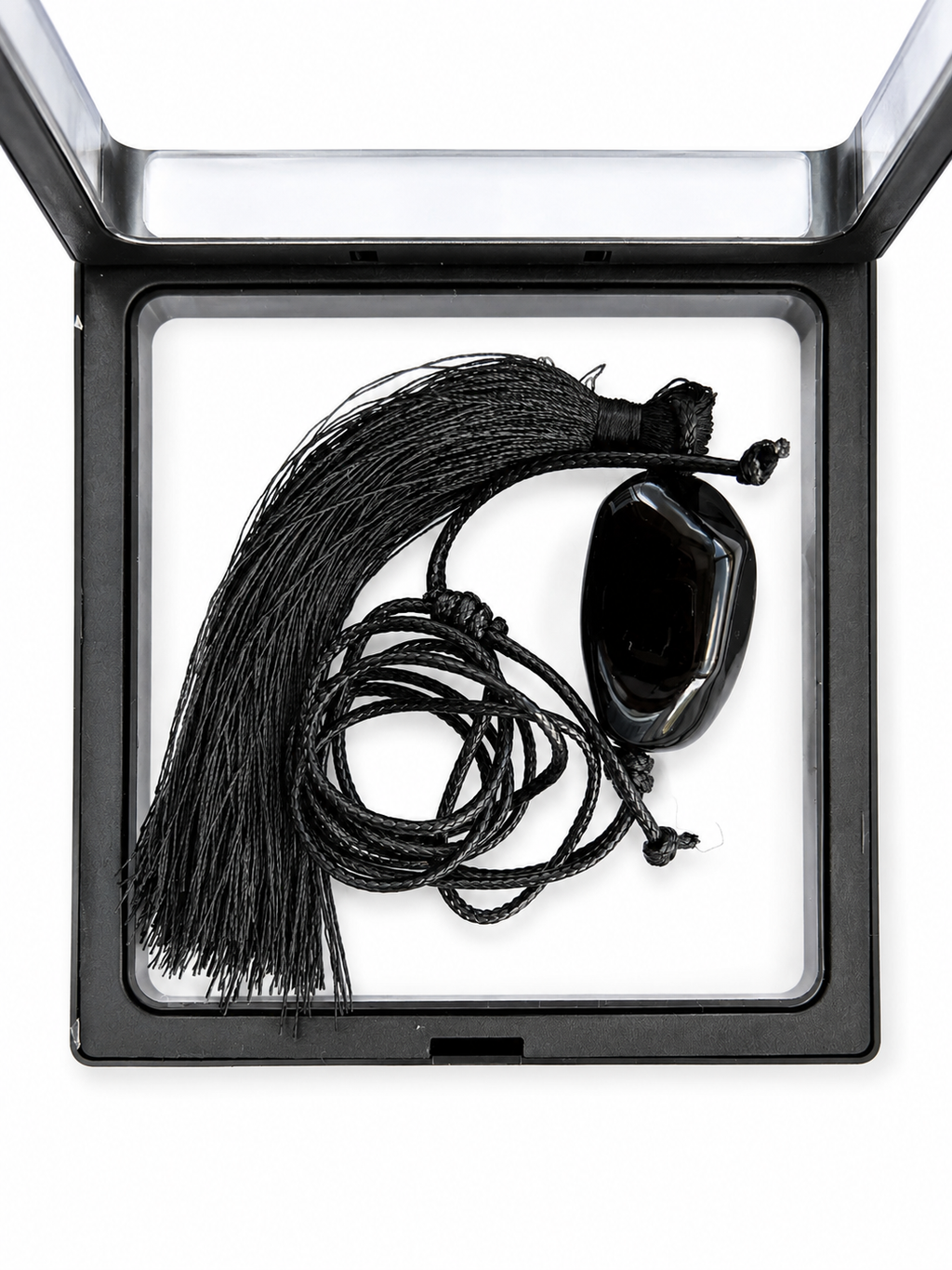 Black Tassel Pendant Long Necklace – Minimalist Style